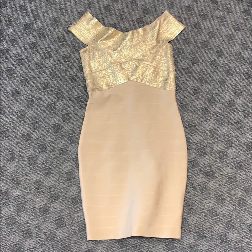 Gold bandage dress